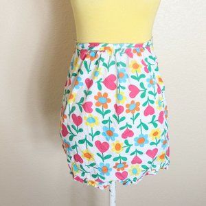 Half Apron Old Navy Heart Floral Folk Print Pink
